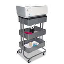 Vertiflex Adjustable Multi-Use Storage Cart and Stand-Up Workstation, 15.25" x 11" x 18.5" to 39", Gray