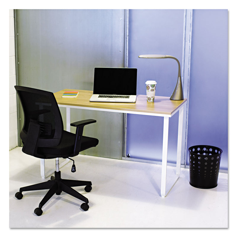 Safco Steel Desk, 47.25" x 24" x 28.75", Beech/White