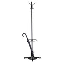 Safco Metal Costumer with Umbrella Holder, Four Ball-Tipped Double-Hooks, 21w x 21d x 70h, Black