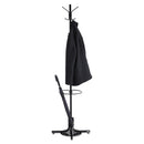 Safco Metal Costumer with Umbrella Holder, Four Ball-Tipped Double-Hooks, 21w x 21d x 70h, Black