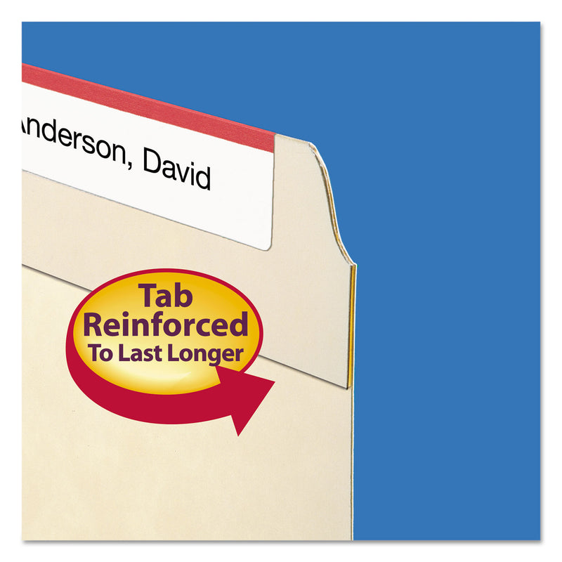 Smead Reinforced Tab Manila File Folders, 1/3-Cut Tabs: Center Position, Letter Size, 0.75" Expansion, 11-pt Manila, 100/Box