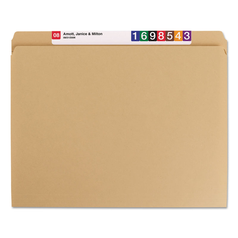 Smead Heavyweight Kraft File Folder, Straight Tabs, Letter Size, 0.75" Expansion, 11-pt Kraft, Brown, 100/Box