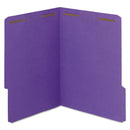 Smead WaterShed CutLess Reinforced Top Tab Fastener Folders, 2 Fasteners, Letter Size, Purple Exterior, 50/Box