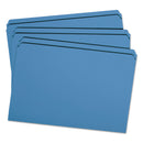Smead Reinforced Top Tab Colored File Folders, Straight Tabs, Legal Size, 0.75" Expansion, Blue, 100/Box