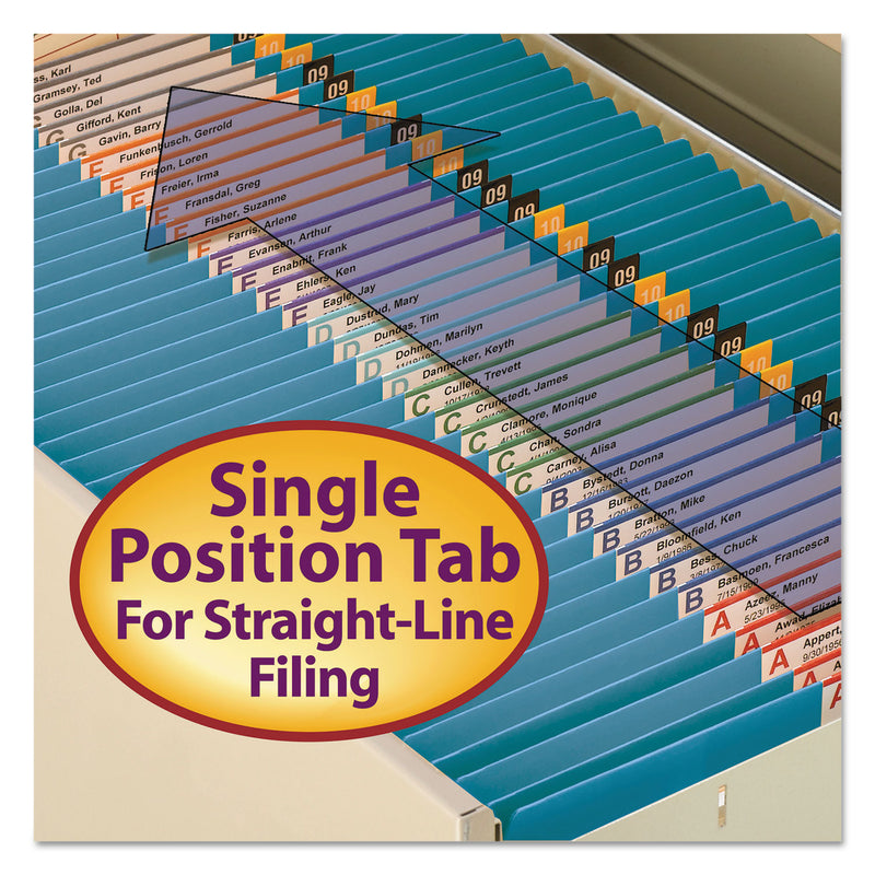 Smead Reinforced Top Tab Colored File Folders, Straight Tabs, Legal Size, 0.75" Expansion, Blue, 100/Box