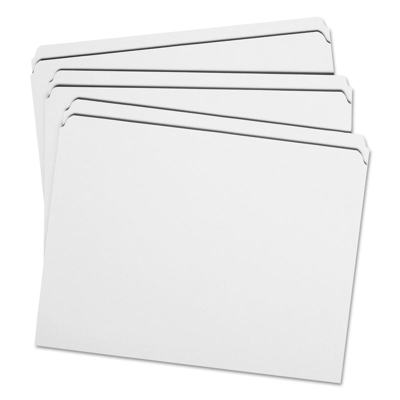 Smead Reinforced Top Tab Colored File Folders, Straight Tabs, Letter Size, 0.75" Expansion, White, 100/Box
