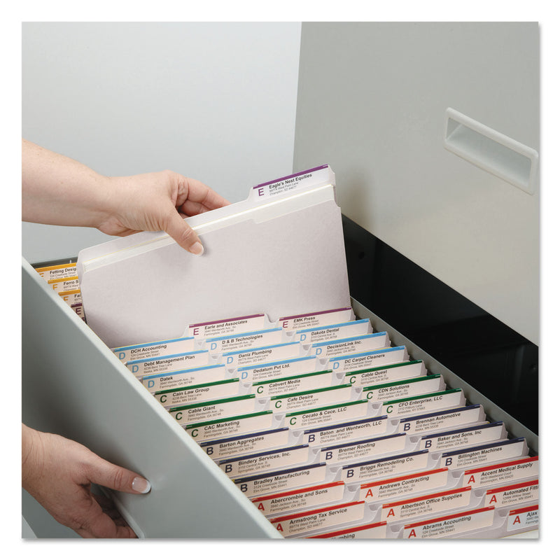Smead Colored File Folders, 1/3-Cut Tabs: Assorted, Letter Size, 0.75" Expansion, White, 100/Box