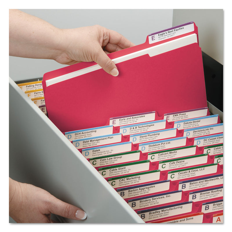 Smead Colored Pressboard Fastener Folders with SafeSHIELD Coated Fasteners, 2 Fasteners, Letter Size, Bright Red Exterior, 25/Box
