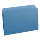 Smead Reinforced Top Tab Colored File Folders, Straight Tabs, Legal Size, 0.75" Expansion, Blue, 100/Box