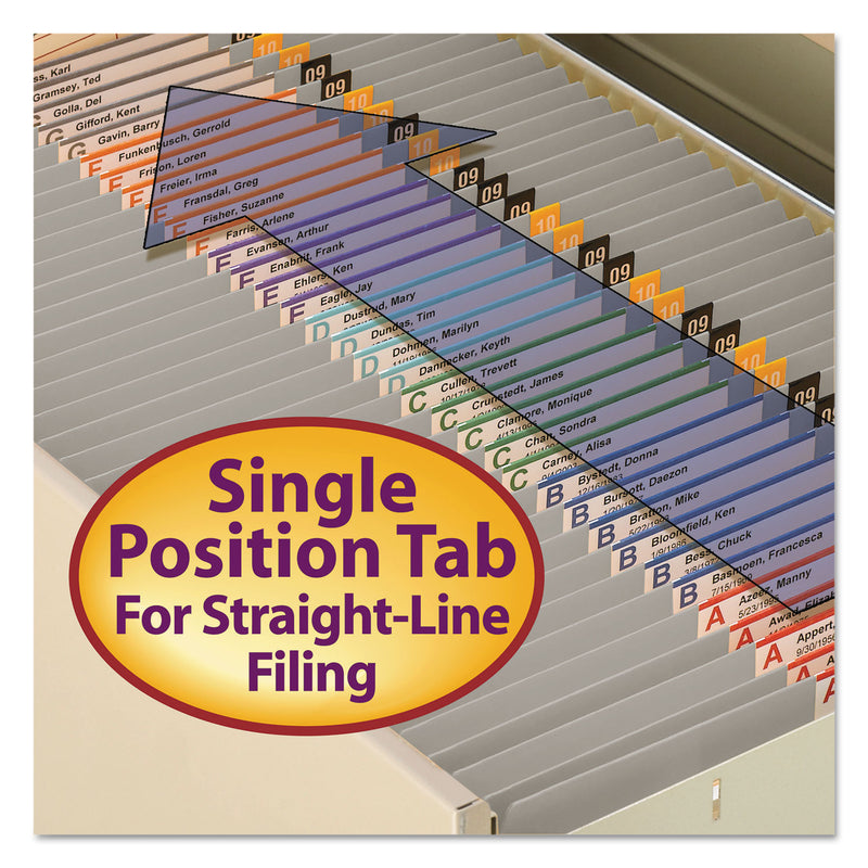 Smead Reinforced Top Tab Colored File Folders, Straight Tabs, Letter Size, 0.75" Expansion, Gray, 100/Box