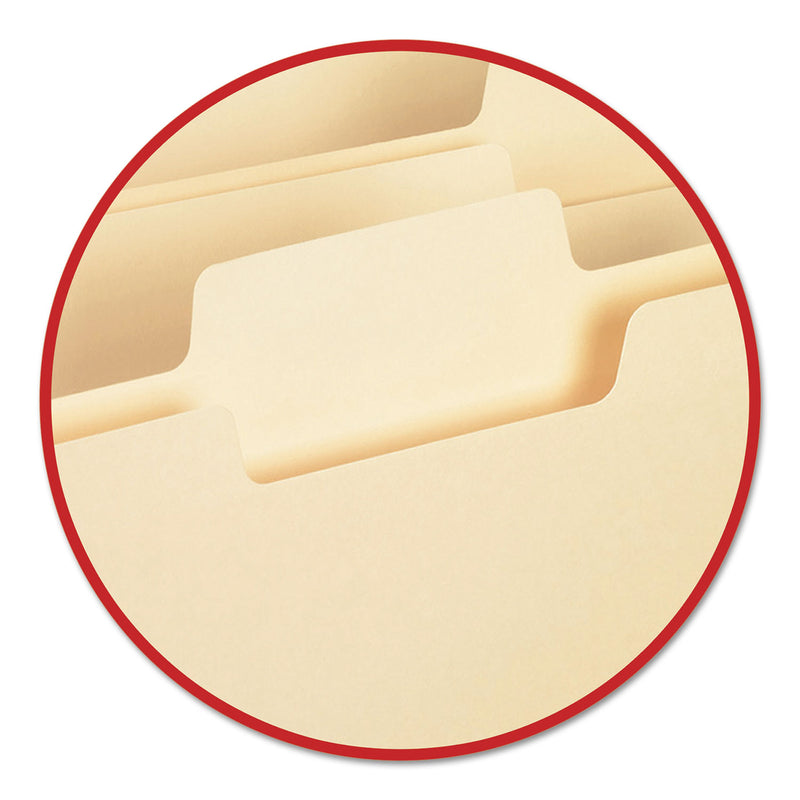Smead SuperTab Reinforced Guide Height Top Tab Folders, 1/3-Cut Tabs: Assorted, Legal Size, 0.75" Expansion, Manila, 100/Box