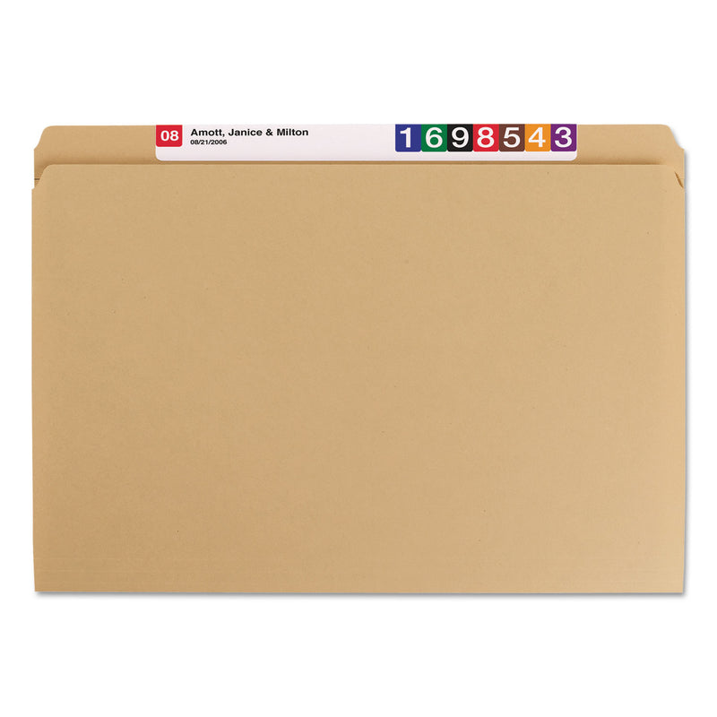 Smead Heavyweight Kraft File Folder, Straight Tabs, Legal Size, 0.75" Expansion, 11-pt Kraft, Brown, 100/Box