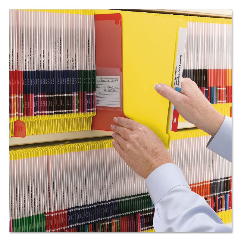 Smead WaterShed CutLess End Tab Fastener Folders, 2 Fasteners, Letter Size, Yellow Exterior, 50/Box