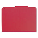 Smead Expanding Recycled Heavy Pressboard Folders, 1/3-Cut Tabs: Assorted, Letter Size, 1" Expansion, Bright Red, 25/Box