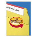Smead Reinforced Top Tab Colored File Folders, Straight Tabs, Legal Size, 0.75" Expansion, Yellow, 100/Box