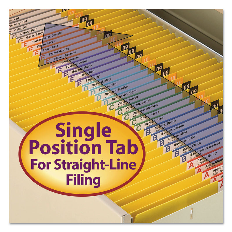 Smead Reinforced Top Tab Colored File Folders, Straight Tabs, Legal Size, 0.75" Expansion, Yellow, 100/Box