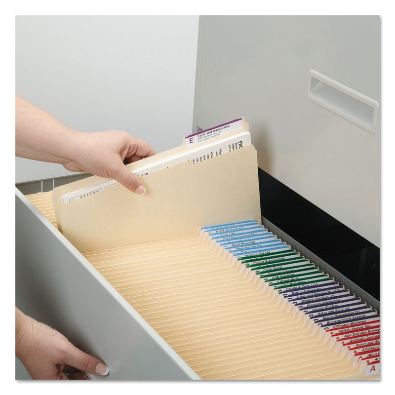 Smead Top Tab Fastener Folders, Guide-Height 2/5-Cut Tabs: Right of Center, 2 Fasteners, Legal Size, 11-pt Manila Exterior, 50/Box