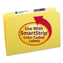 Smead Reinforced Top Tab Colored File Folders, Straight Tabs, Legal Size, 0.75" Expansion, Yellow, 100/Box
