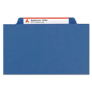 Smead Expanding Recycled Heavy Pressboard Folders, 1/3-Cut Tabs: Assorted, Letter Size, 1" Expansion, Dark Blue, 25/Box