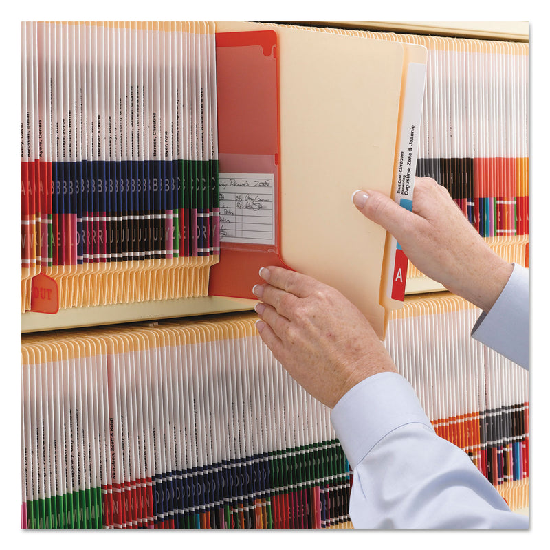 Smead WaterShed CutLess End Tab Fastener Folders, 2 Fasteners, Letter Size, Manila Exterior, 50/Box