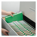Smead Expanding Recycled Heavy Pressboard Folders, 1/3-Cut Tabs: Assorted, Letter Size, 1" Expansion, Green, 25/Box