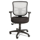 Alera Elusion Series Mesh Mid-Back Swivel/Tilt Chair, Supports 275lb, 17.9" to 21.8" Seat, Black Seat, White Back, Black Base