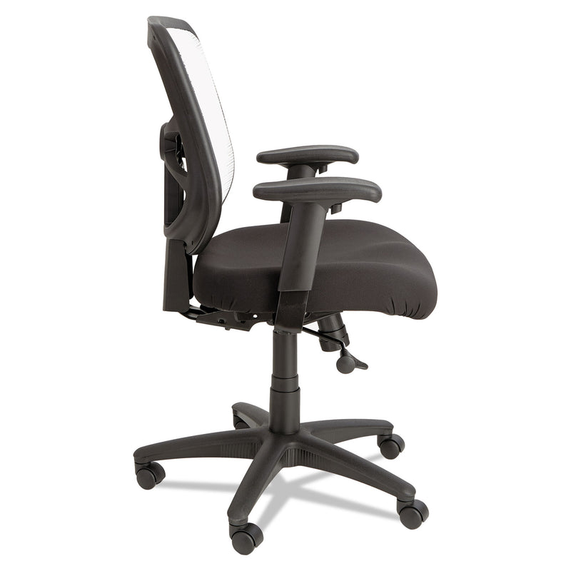 Alera Elusion Series Mesh Mid-Back Swivel/Tilt Chair, Supports 275lb, 17.9" to 21.8" Seat, Black Seat, White Back, Black Base