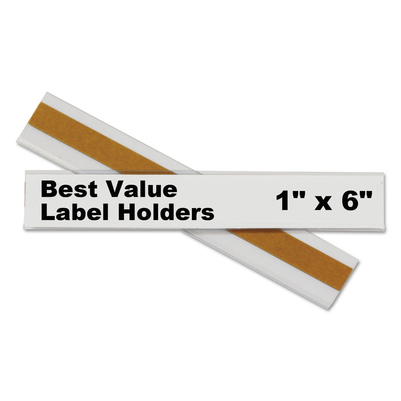 C-Line Self-Adhesive Label Holders, Top Load, 1 x 6, Clear, 50/Pack