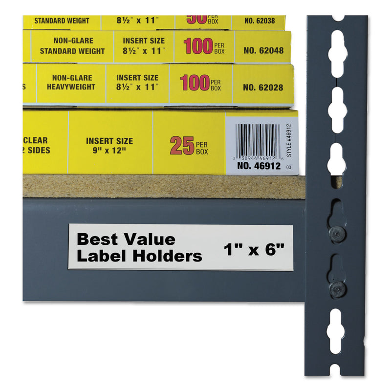 C-Line Self-Adhesive Label Holders, Top Load, 1 x 6, Clear, 50/Pack