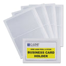 C-Line Self-Adhesive Business Card Holders, Side Load, 2 x 3.5, Clear, 10/Pack