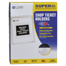 C-Line Clear Vinyl Shop Ticket Holders, Both Sides Clear, 15 Sheets, 8.5 x 11, 50/Box
