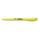 BIC Brite Liner Highlighter, Fluorescent Yellow Ink, Chisel Tip, Yellow/Black Barrel, Dozen
