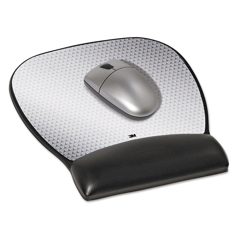 3M Antimicrobial Gel Large Mouse Pad with Wrist Rest, 9.25 x 8.75, Black
