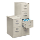 HON 510 Series Vertical File, 4 Legal-Size File Drawers, Light Gray, 18.25" x 25" x 52"