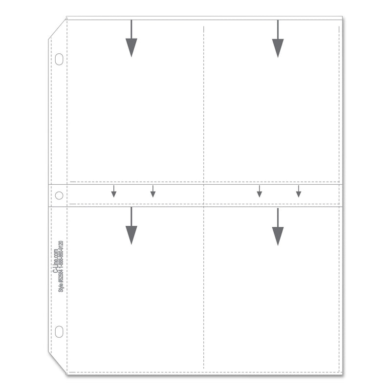 C-Line Clear Photo Pages for Eight 3.5 x 5 Photos, 3-Hole Punched, 11.25 x 8.13, 50/Box