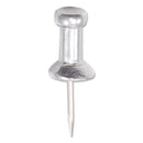 GEM Aluminum Head Push Pins, Aluminum, Silver, 0.38", 100/Box
