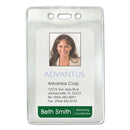 Advantus Security ID Badge Holders, Prepunched for Chain/Clip, Vertical, Clear 2.63" x 4.38" Holder, 2.38" x 4.25" Insert, 50/Box