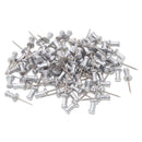 GEM Aluminum Head Push Pins, Aluminum, Silver, 0.63", 100/Box