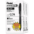 Pentel EnerGel-X Gel Pen, Retractable, Medium 0.7 mm, Black Ink, Black Barrel, 24/Pack