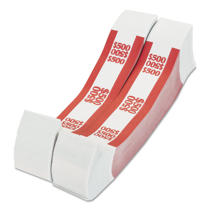 Pap-R Products Currency Straps, Red, $500 in $5 Bills, 1000 Bands/Pack