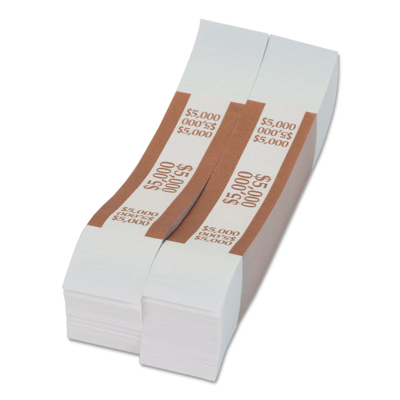 Pap-R Products Currency Straps, Brown, $5,000 in $50 Bills, 1000 Bands/Pack