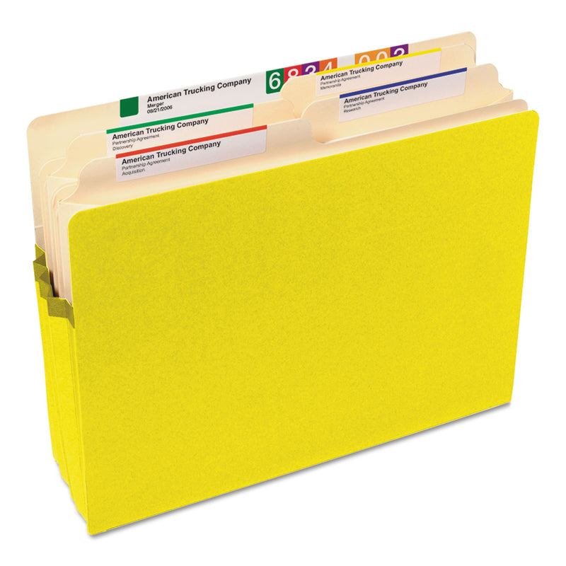 Smead Colored File Pockets, 5.25" Expansion, Letter Size, Yellow