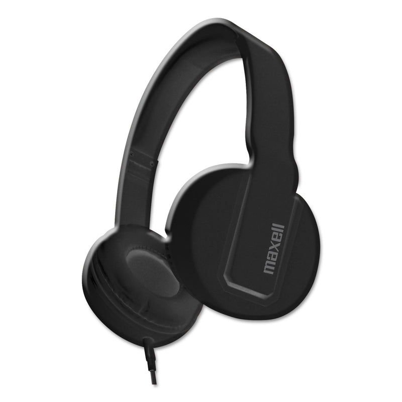 Maxell Solids Headphones, 5 ft Cord, Black