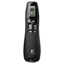 Logitech R800 Wireless Laser Presentation Remote w/LCD Display, Class 2, 100 ft Range, Matte Black