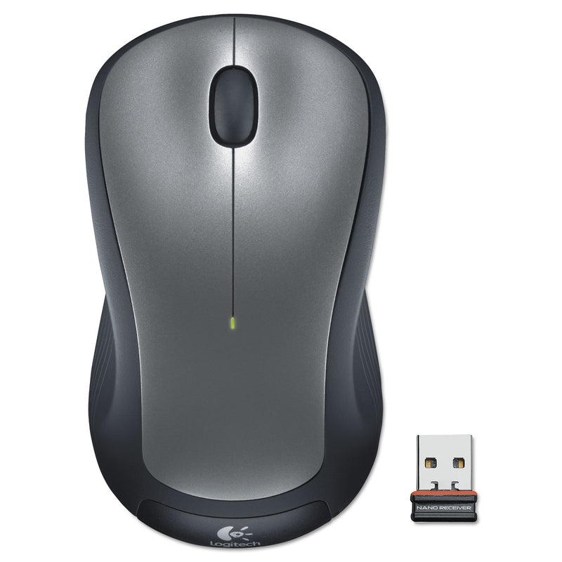 Logitech M310 Wireless Mouse, 2.4 GHz Frequency/30 ft Wireless Range, Left/Right Hand Use, Silver/Black