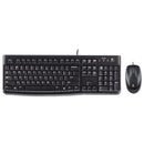 Logitech MK120 Wired Keyboard + Mouse Combo, USB 2.0, Black