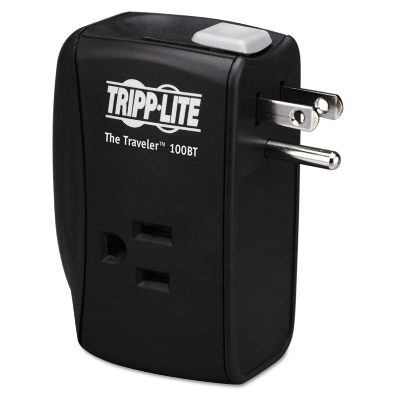 Tripp Lite Protect It! Portable Surge Protector, 2 AC Outlets, 1,050 J, Black