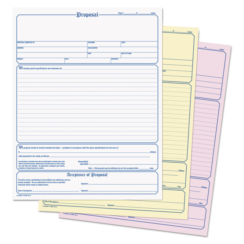 TOPS Proposal Form, Three-Part Carbonless, 8.5 x 11, 1/Page, 50 Forms