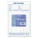 TOPS Daily Time and Job Sheets, 8.5 x 5.5, 1/Page, 200 Forms/Pad, 2 Pads/Pack