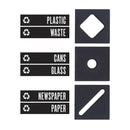 Safco Public Square Recycling Container Lid, Square Opening, 15.25w x 15.25d x 2h, Black